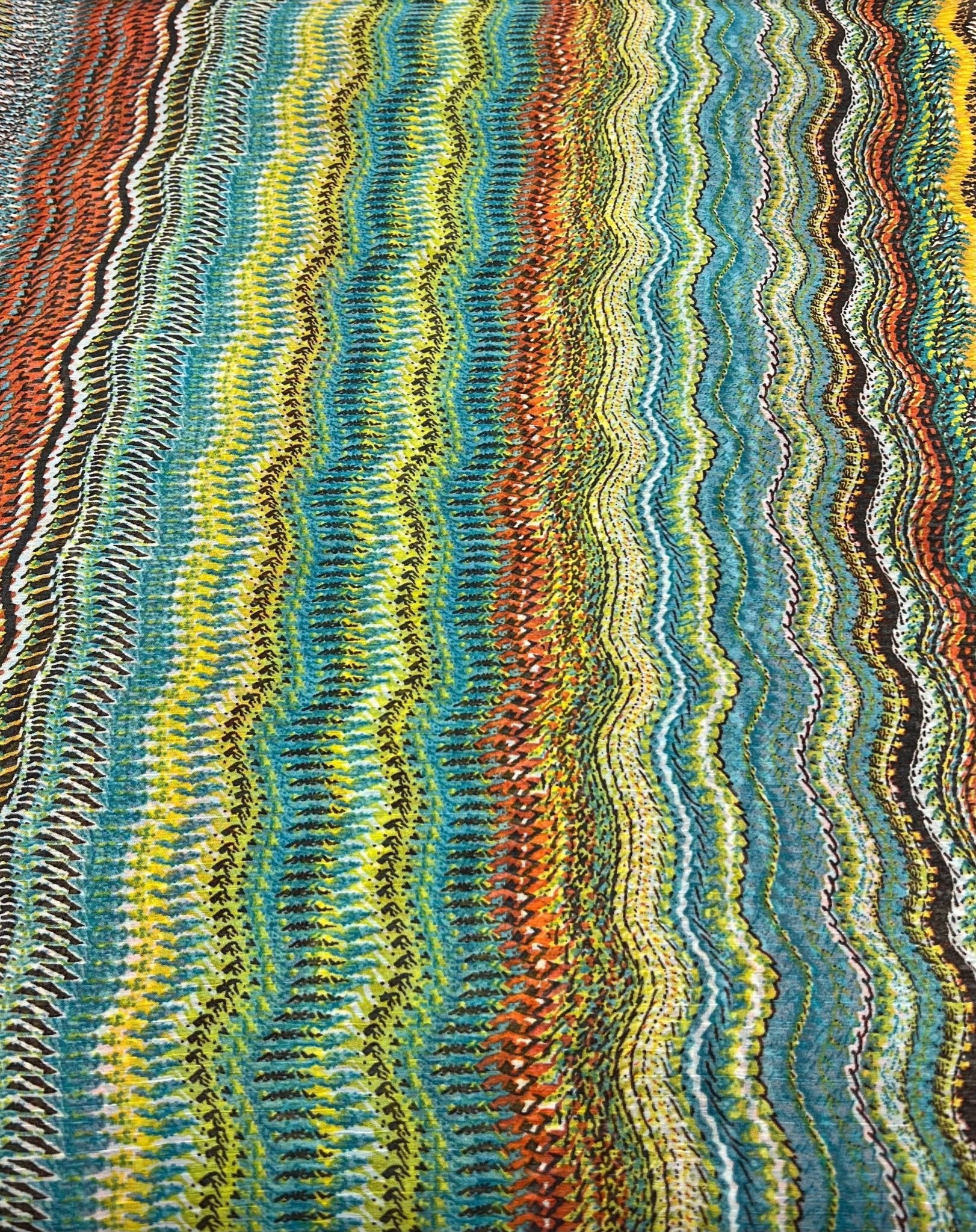 Horizontal Multi Swirl Printed Chiffon Dress Fabric - T9 Fabrics